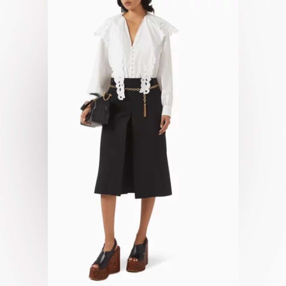 Wera Stockholm High Knee Slit Black Skirt